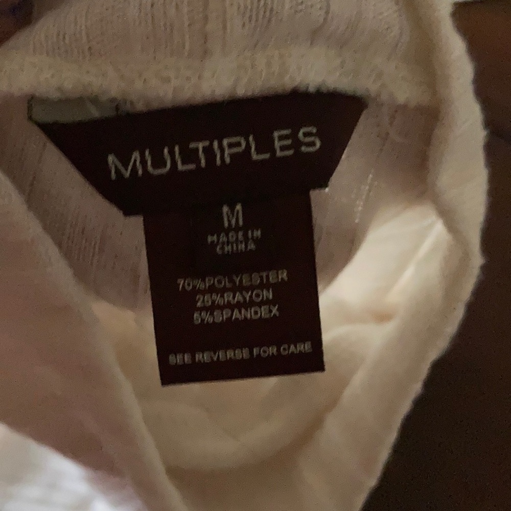 Multiples Cream Ribbed Turtleneck - image 3